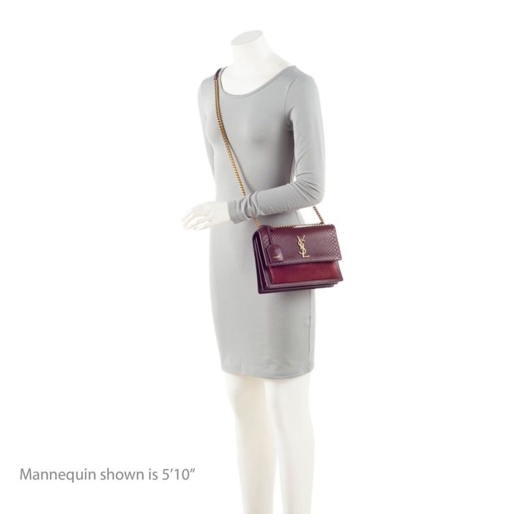 Saint Laurent Python Suede Monogram Sunset Medium… - image 5